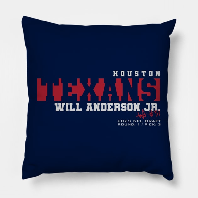 Will Anderson Jr. Pillow by Nagorniak