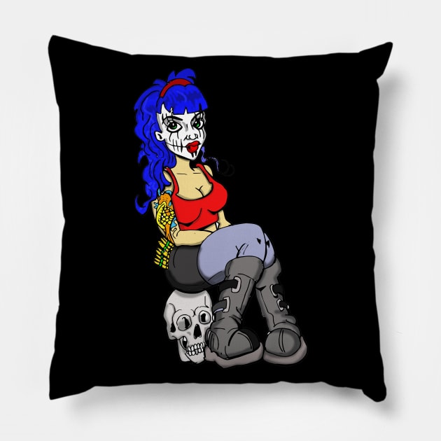 Dark pinup Pillow by silentrob668