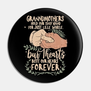 Grandmothers Tiny Hands, Forever Hearts Pin