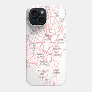 Athens red & white map Phone Case