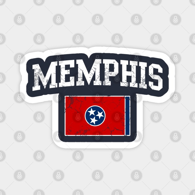 Memphis State Flag Vintage Distressed Magnet by E