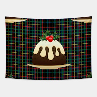 plaid christmas puddings Tapestry