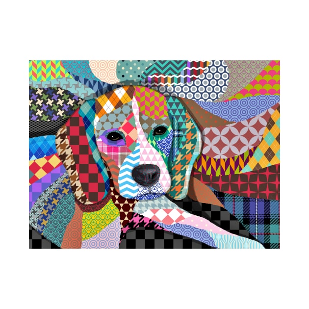 Multicolor Beagle Dog 161 by artbylucie