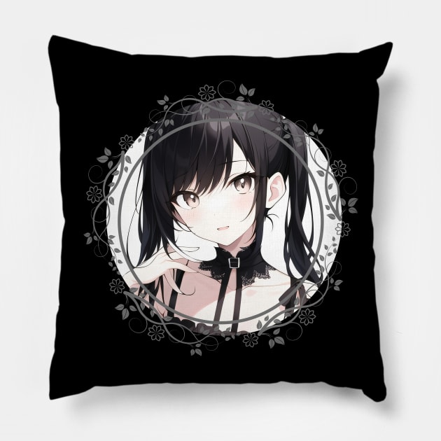 charming portrait of a cute anime girl Pillow by DeathAnarchy