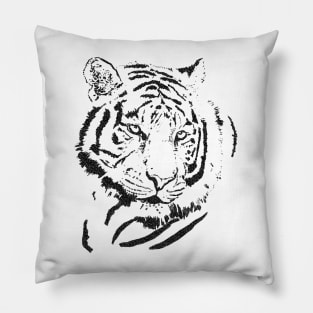 black white tiger head art Pillow