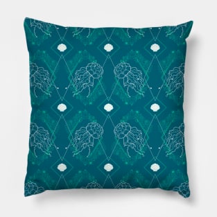 Teal Jellyfish Pillow