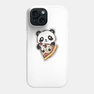 Cute Cartoon Panda Eating Pizza Funny Kawaii Phone Case