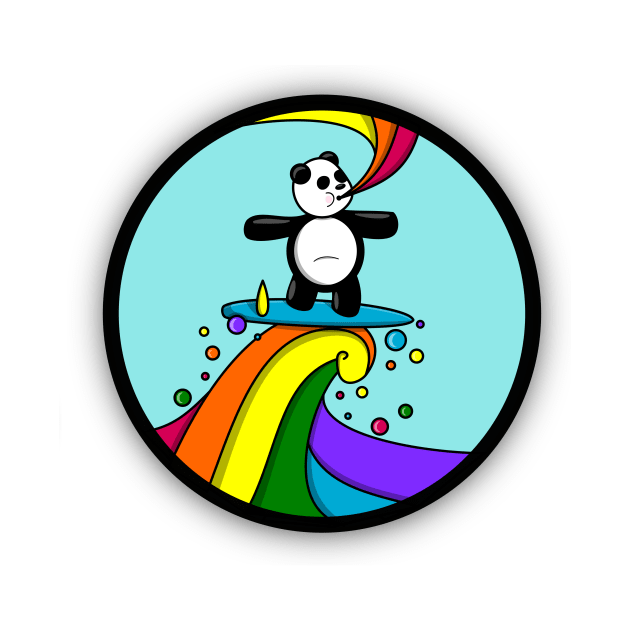 Smoking Surfing Panda by meganther0se