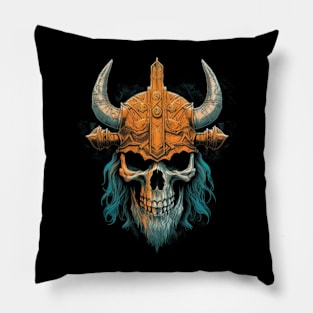 Viking Warrior Skull Pillow