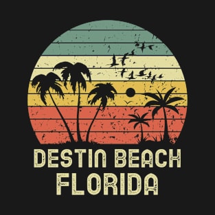 Destin Beach Florida Retro Vintage Sunset T-Shirt