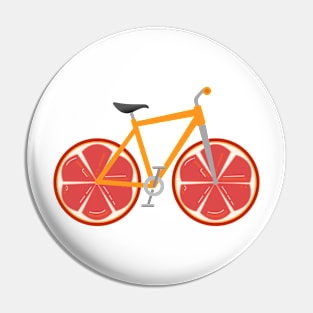 Juicy Citrus Grapefruit Wheels Bicycle Pin