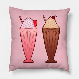 Strawberry and Chocolate Milkshakes Pillow