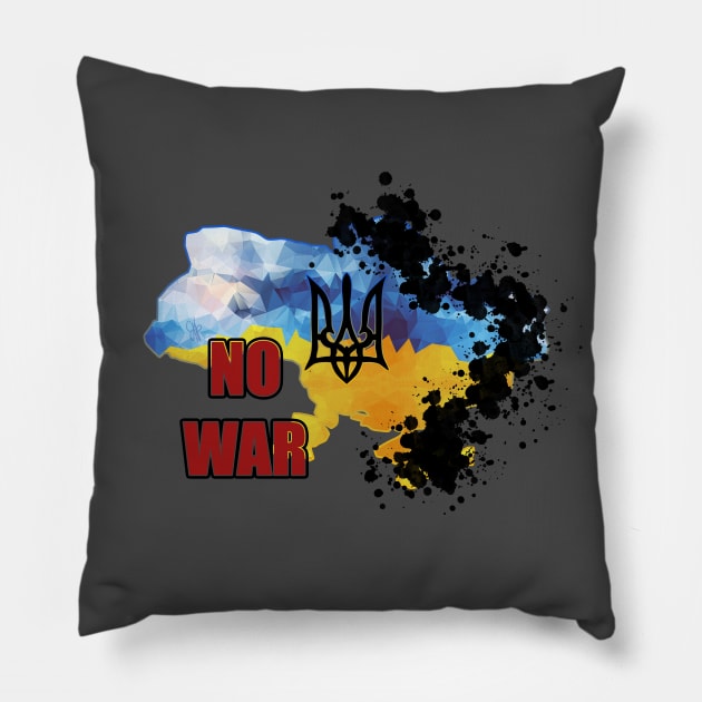 NO WAR IN UKRAINE Pillow by CB_design