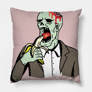 vegan zombie eating fruits and vegetables Pillow