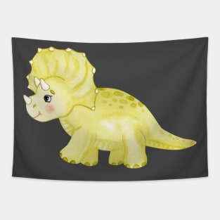 Green cute triceratops Tapestry