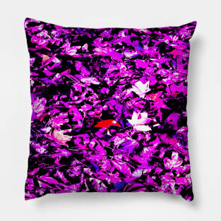 Purple Colored Fall Leaves Pillow