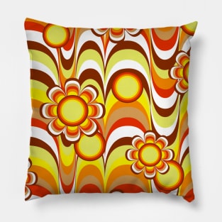 Groovy 60s Psychedelic Flower Pillow