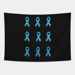 Light Blue Faux Glitter Awareness Ribbon Pack Tapestry