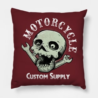 Motorcycle Skull Wrench Pillow