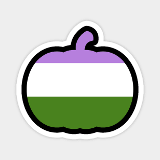 Halloween Pumpkin LGBT Flag Genderqueer Magnet
