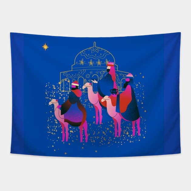 Three Wise Men Star Tapestry by Jesscreative