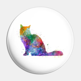 Chartreux cat in watercolor Pin