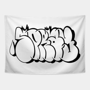 Graffiti Style "SPRAY" Bombing Letters - black Tapestry