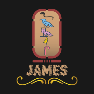 JAMES-American names in hieroglyphic letters-James, name in a Pharaonic Khartouch-Hieroglyphic pharaonic names T-Shirt