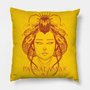 the geisha hoodie Pillow