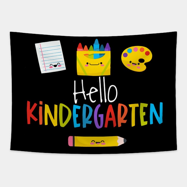 Hello Kindergarten,first day of school,Hello Kindergarten Back to School Tapestry by Titou design