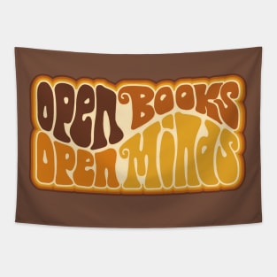 Open Books Open Minds Word Art Tapestry