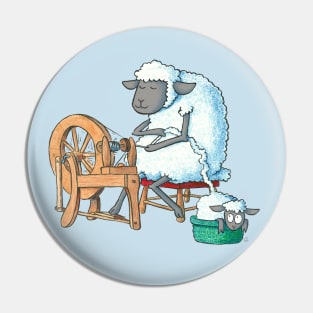 Ewe at the Spinning Wheel Pin