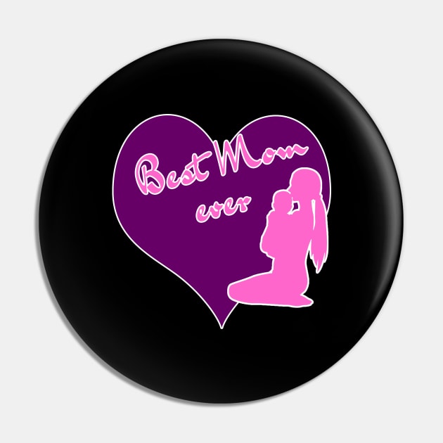 Best Mum ever Mum with Baby Pin by DePit DeSign