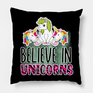 Believe in Unicorns | T Shirt Design Pillow