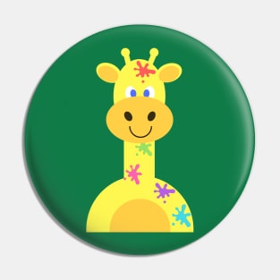 Rainbow splodge giraffe Pin