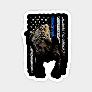 Urban Otter American USA Flag Tee for Fans of Aquatic Charm Magnet