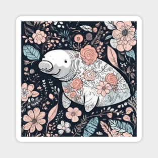 Floral manatee gift ideas Magnet