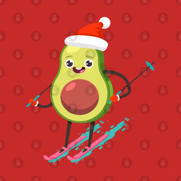 Christmas Avocado Ski by AdeShirts