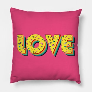 Love 90s Pattern Pillow