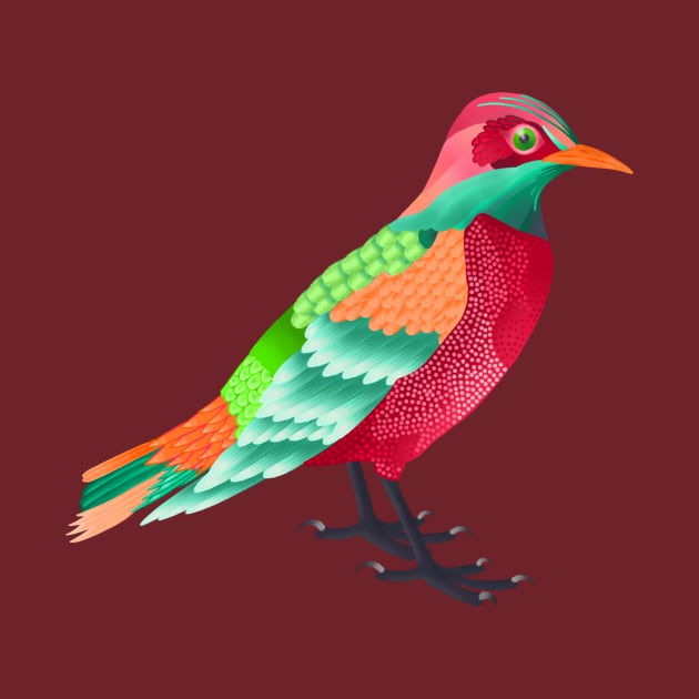 Brilliant Rainbow Bird by RachelZizmann