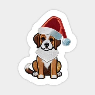 A Cute Chirstmas Dog Magnet