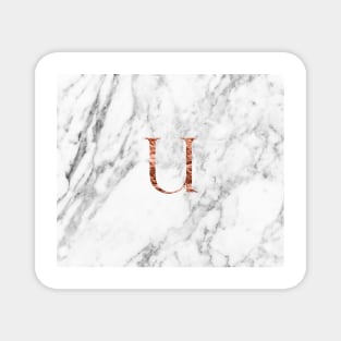 Monogram rose marble U Magnet