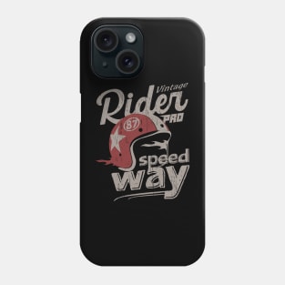 Vintage Rider motorcycle pro racing retro helmet Phone Case