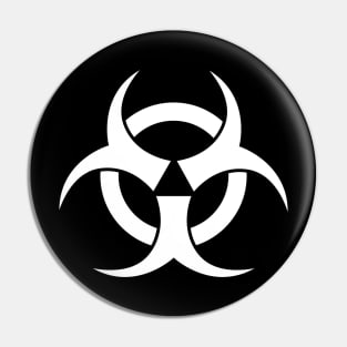 white radioactive symbol Pin