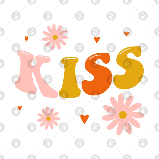 Kiss lettering. Vintage art-prints. Quote design. by CoCoArt-Ua