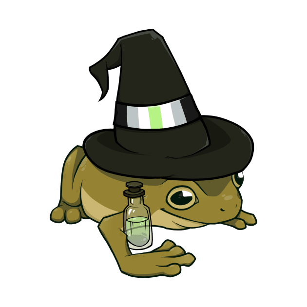 Agender Pride Witch Frog by saltuurn