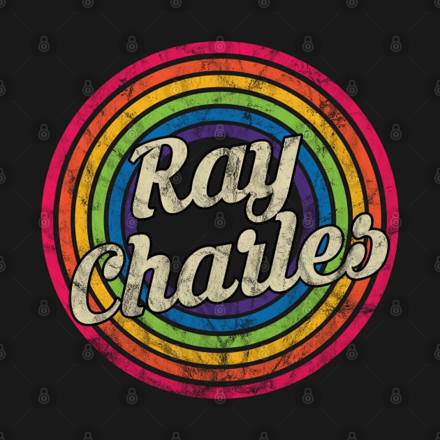 Ray Charles - Retro Rainbow Faded-Style by MaydenArt