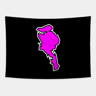 Simple Quadra Island in Pink Magenta - Bright Silhouette - Quadra Island Tapestry