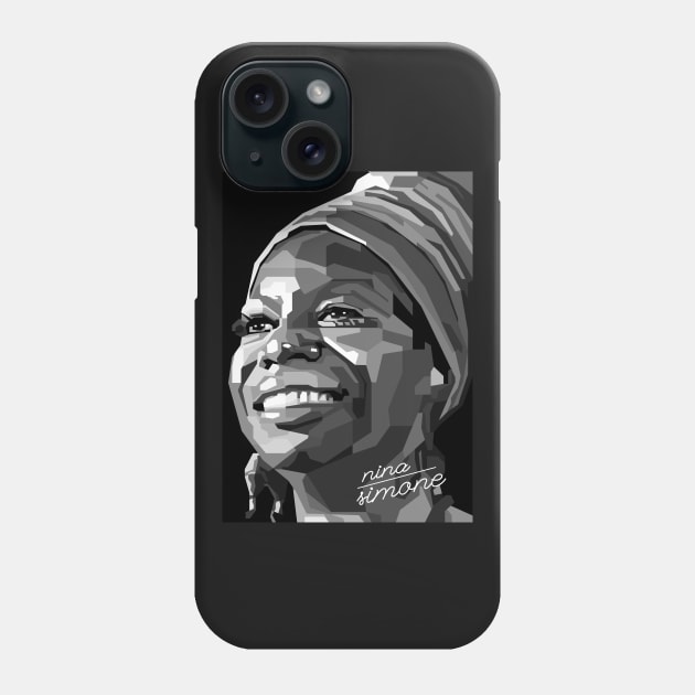 Abstract WPAP Nina Simone with grayscale colors Phone Case by smd90