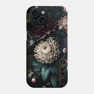 Vintage Dark Flower Pattern Moody Floral Phone Case